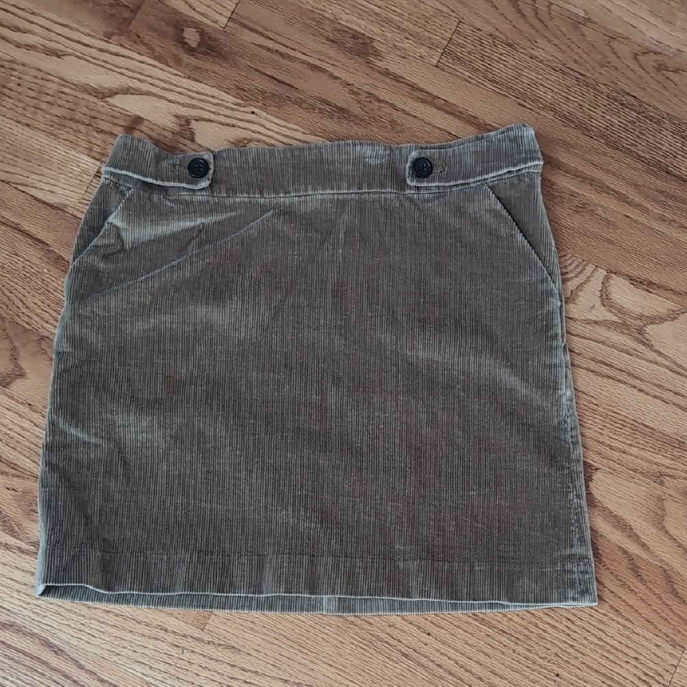 Banana Republic Corduroy Mini Skirt in Khaki